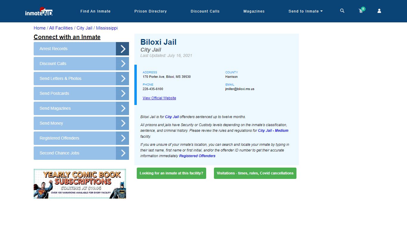 Biloxi Jail | Inmate Locator