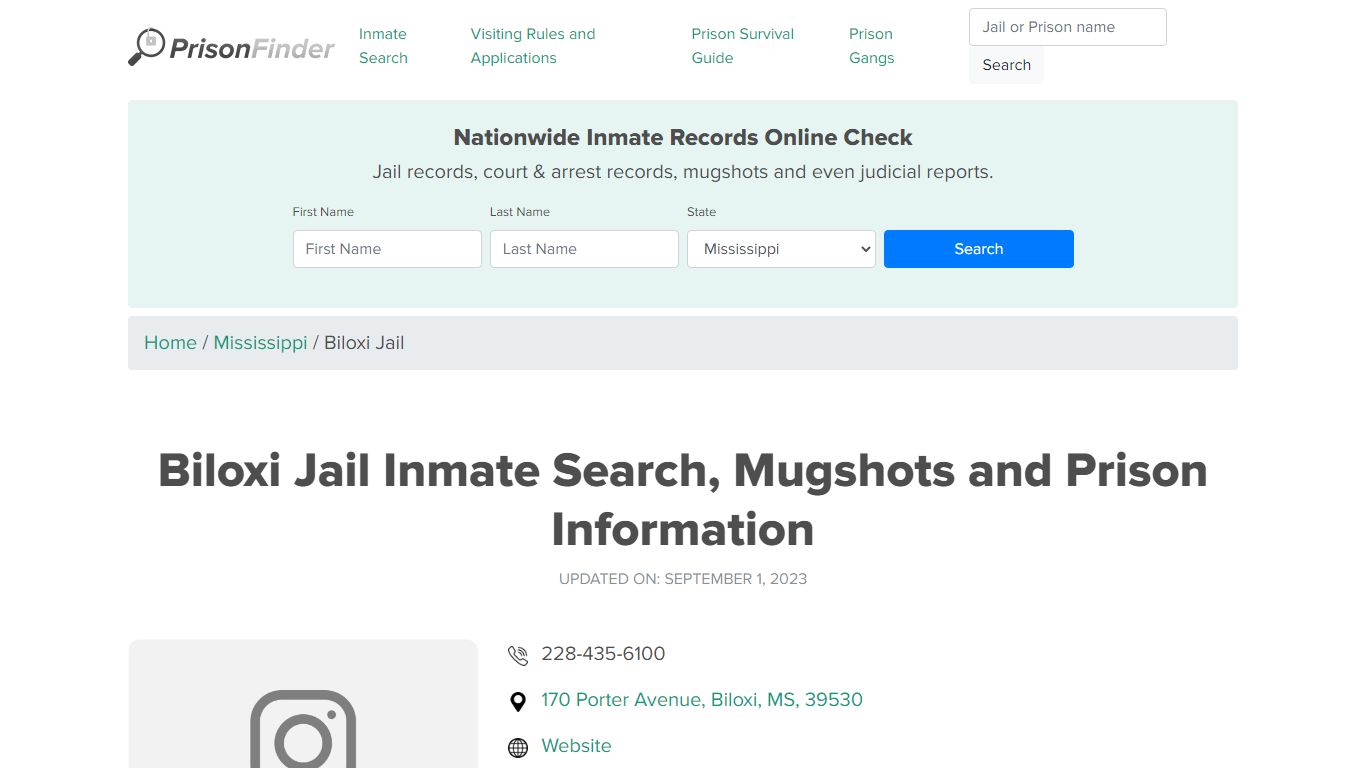 Biloxi Jail Inmate Search, Mugshots and Prison Information